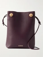 Кожаная сумка на плечо Pebble с украшениями LOEWE, бордовый 47350951