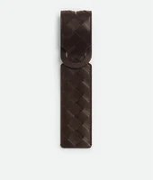 Intrecciato Long Tag Holder BOTTEGA VENETA, коричневый 47361451