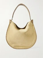 Сумка-тоут Oskan из замши с плетеной кожаной отделкой ISABEL MARANT, бежевый 47338402