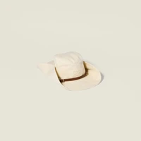 Ковбойская шляпа из саржи MIU MIU, бежевый 47343319