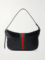 Кожаная сумка через плечо Lunetta с отделкой тесьмой GUCCI, черный 47344409