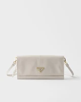 Кожаный кошелек с ремешком через плечо Prada, белый 47350080