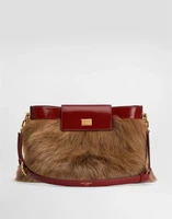 Сумка на плечо Vittoria из меха и телячьей кожи DOLCE &amp; GABBANA, мультицвет 47362282