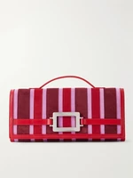 Клатч Belle Vivier из замши в полоску с кожаной отделкой и пряжкой Roger Vivier, розовый 47324131