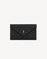 Клатч PARIS из ягнячьей кожи SAINT LAURENT, черный 47324332