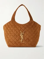 Cумка-тоут SAINT LAURENT Icare средней стеганой замши, коричневый 47338251