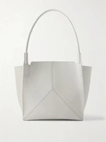 Миниатюрная сумка-тоут The Victoria Soft из металлизированной кожи VICTORIA BECKHAM, серебряный 47338274