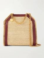 Маленькая сумка-наплечник The Falabella из рафии с отделкой искусственной кожей STELLA MCCARTNEY, бежевый 47343329