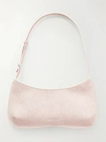 Сумка JACQUEMUS Le Bisou на плечо из плетеной замши с отделкой, розовый 47345056