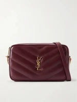 Сумка на плечо Loulou из стеганой фактурной кожи SAINT LAURENT, бордовый 47346089