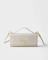 Кошелек из кожи Saffiano с плечевым ремнем Prada, белый 47349942
