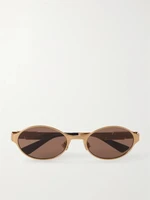 Солнцезащитные очки-ленты круглой формы золотистого цвета BOTTEGA VENETA EYEWEAR, золотой 47350987