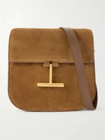Миниатюрная замшевая сумка на плечо с отделкой из кожи TOM FORD, коричневый 47351194
