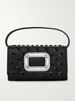 Атласный клатч Roger Vivier Pilgrim с пряжкой, черный 47353515