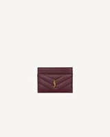 Картхолдер CASSANDRE из кожи grain de poudre SAINT LAURENT, бордовый 47362370