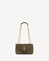 LOULOU маленькая из замши MATELASSÉ SAINT LAURENT, зеленый 47372595