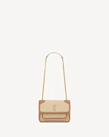 Мини-сумка NIKI из холста и кожи SAINT LAURENT, бежевый 47374698