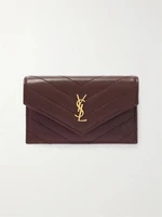 Кошелек Cassandre из стеганой текстурированной кожи SAINT LAURENT, бордовый 47346124