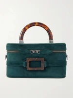 Мини-клатч Belle Vivier Vanity из замши с пряжкой Roger Vivier, зеленый 47346772