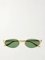 Солнцезащитные очки Panthère de Cartier с золотистой оправой овальной формы Cartier Eyewear, золотой 47348429
