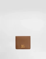 Кошелек из телячьей кожи с логотипом DG DOLCE &amp; GABBANA, коричневый 47362011
