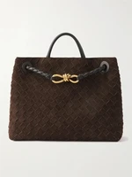 Сумка-тоут Andiamo среднего размера из замши intrecciato BOTTEGA VENETA, коричневый 47338590