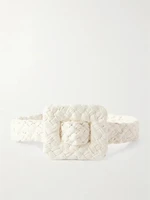 Кожаный ремень Foulard intrecciato BOTTEGA VENETA, белый 47346421