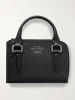 Текстурированный кожаный кардхолдер Smythson + Sacai, черный 47346775