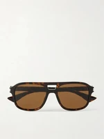 Солнцезащитные очки-авиаторы из ацетата с черепаховой оправой Saint Laurent Eyewear, коричневый 47348797