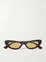 Солнцезащитные очки в черепаховой оправе Ribbon «кошачий глаз» BOTTEGA VENETA EYEWEAR, коричневый 47348910