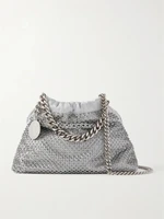 Сумка Falabella Mini на кулиске из кристаллов и сетки STELLA MCCARTNEY, серебряный 47350474