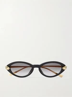 Солнцезащитные очки Panthère от Cartier с овальной оправой из ацетата и под золото Cartier Eyewear, черный 47352073