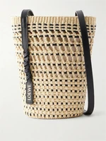 Плетеная сумка-клатч из рафии LOEWE + Paula's Ibiza с кожаной отделкой, бежевый 47373471