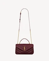 Сумка LOULOU с верхней ручкой из стеганой овечьей кожи SAINT LAURENT, бордовый 47374916
