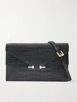 Сумка на плечо из лакированной кожи с эффектом крокодила TOM FORD, черный 47376639