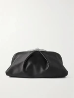Клатч-бант с кристаллами из атласа Very Bow Tie Aquazzura, черный 47323865