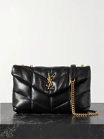 Стеганая кожаная сумка на плечо Puffer Toy SAINT LAURENT, черный 47346265