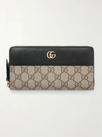 Кошелек Petite Marmont из текстурированной кожи с принтом на канве с покрытием GUCCI, черный 47346406