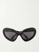 Круглые ацетатные солнцезащитные очки ALAÏA EYEWEAR, черный 47348414