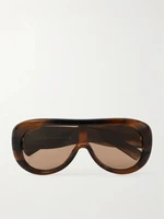 Солнцезащитные очки D-образной формы из ацетата черепахового цвета Gucci Eyewear, коричневый 47348567