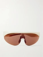 Круглые резиновые солнцезащитные очки Moncler Eyewear, белый 47358378
