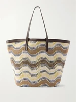 Сумка-тоут из тканого материала в полоску с отделкой из кожи Missoni, желтый 47339288