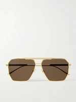 Оригинальные солнцезащитные очки-авиаторы золотистого цвета BOTTEGA VENETA EYEWEAR, золотой 47349485