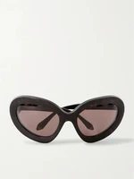 Круглые солнцезащитные очки из ацетата черепаховой расцветки ALAÏA EYEWEAR, коричневый 47350177