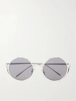 Круглые солнцезащитные очки серебристого цвета LOEWE EYEWEAR, серебряный 47357491