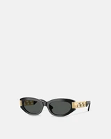 Солнцезащитные очки Greca в форме «кошачий глаз» VERSACE, черный 47364684