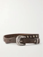 Ремень Aria из кожи с украшениями RRL, коричневый 47346391