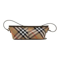 Мини-сумка Burberry из хлопка с деталями из овчины, песочного цвета 27895682