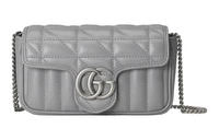 Женская сумка Gucci Marmont стеганая, серая 4546656