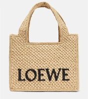 Сумка-тоут paula's из рафии с логотипом ibiza Loewe, бежевый 5979492